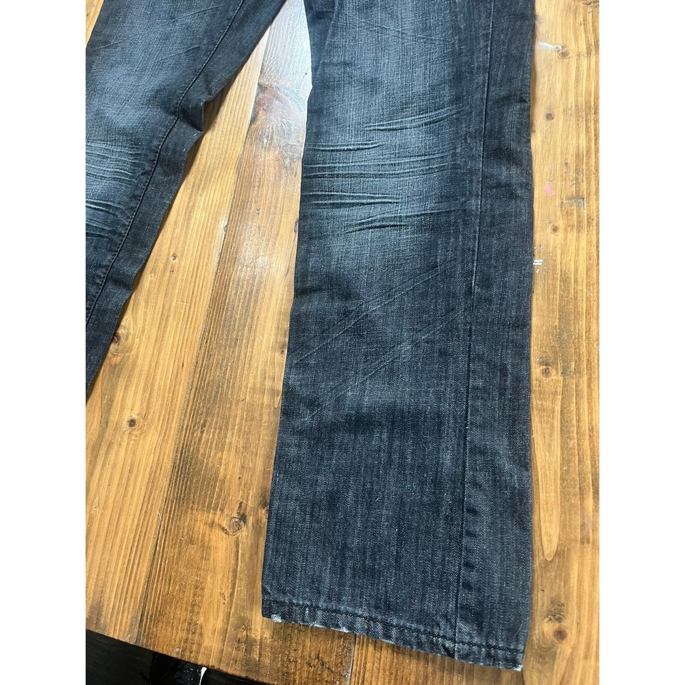 Y2K Born in Los Angeles Mens Dark Wash Straight Leg Jeans GrommetSize 36 - Picture 3 of 10